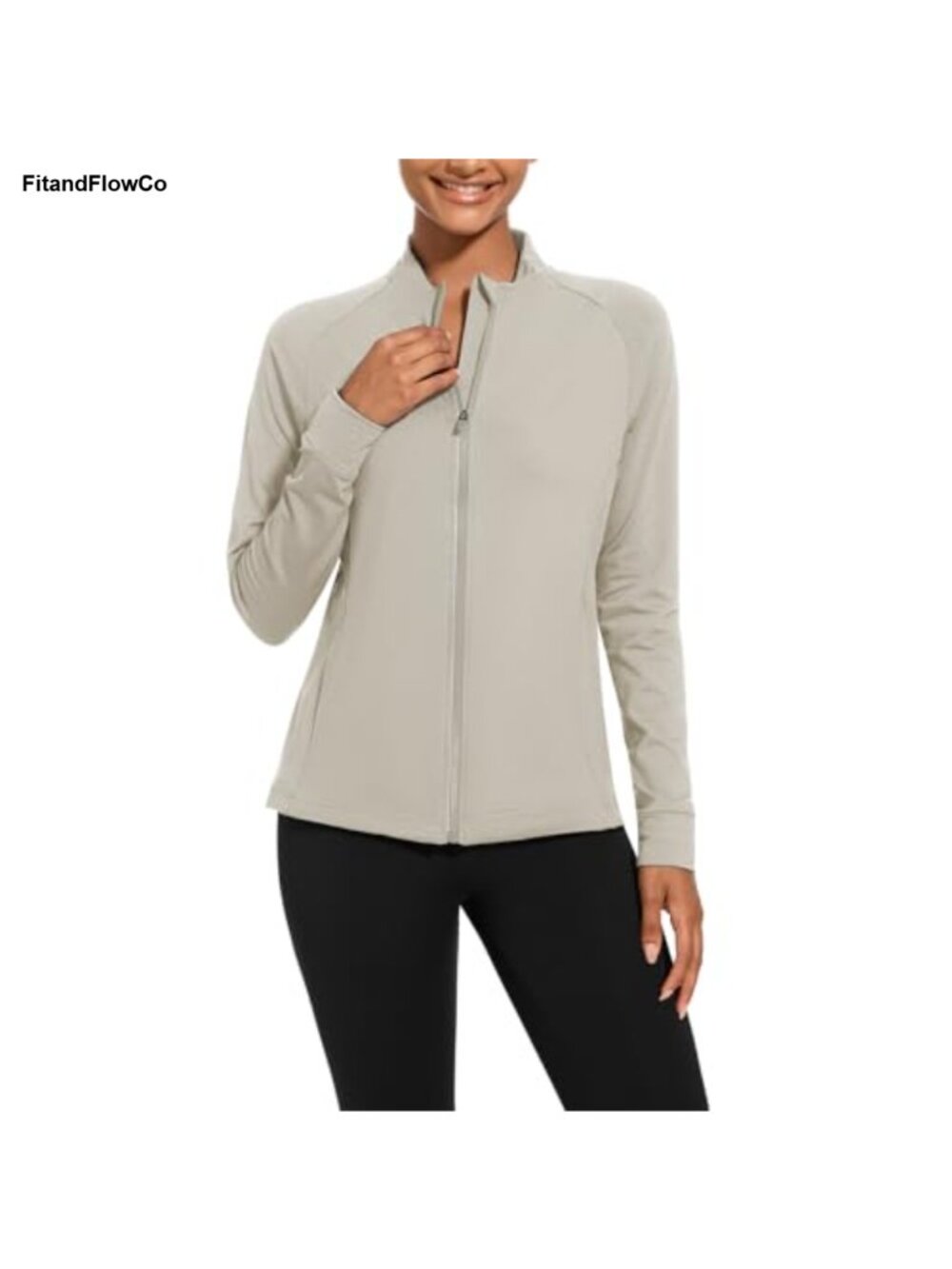 Polar Fleece Zip Up Workout Jacket Pockets Slim Fit Athletic Running Yoga